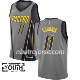 Barn Indiana Pacers Tröja Domantas Sabonis 11 2018-19 Nike City Edition Grå Swingman